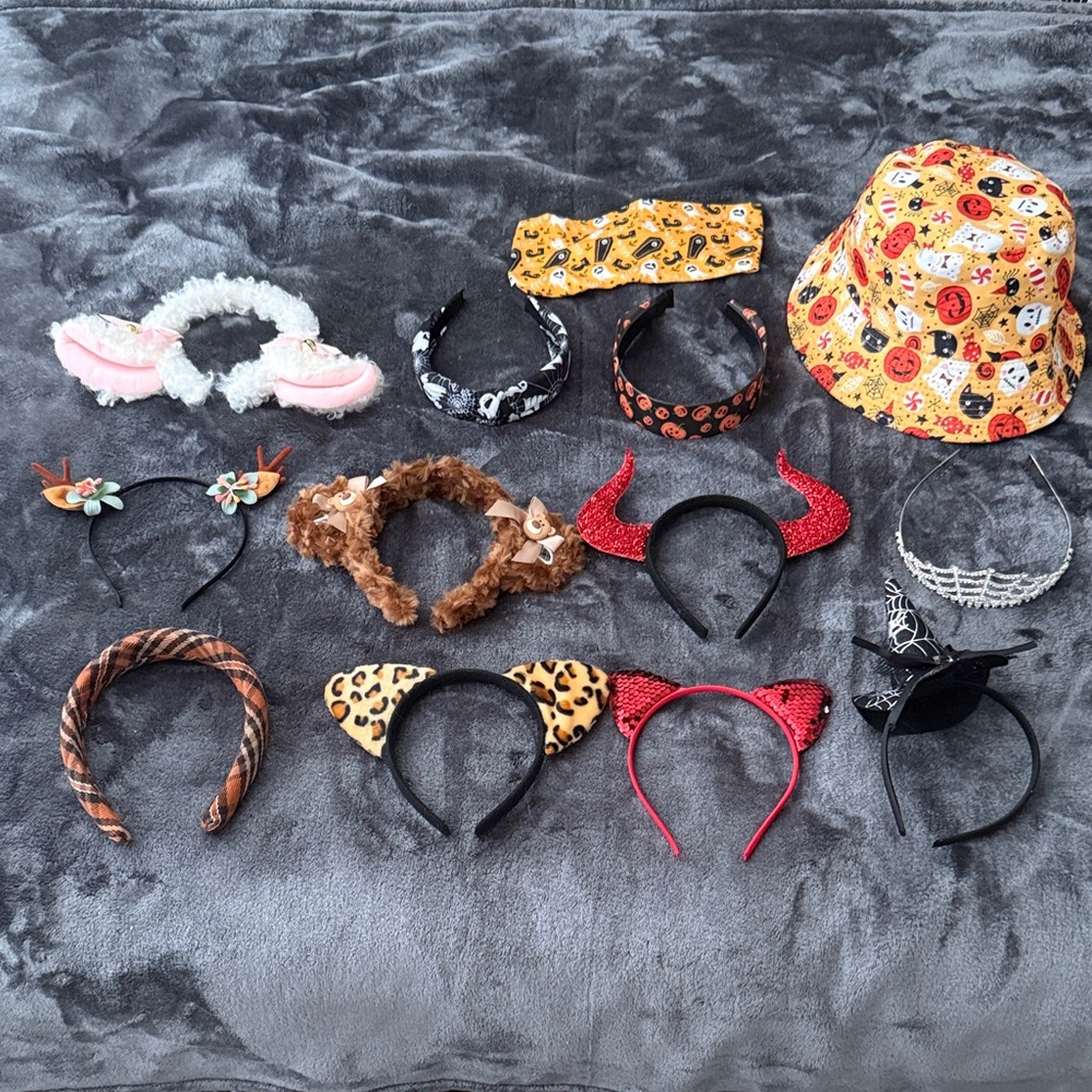13 Piece Halloween Headbands Set and Hat